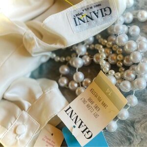 GIANNI | 14 / L | Ivory Pearl Vintage “Sport” Silky Button Down Blouse NWT
